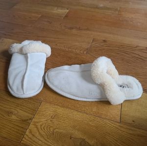 Ugg Leather & Sheepskin Slippers, Size 10